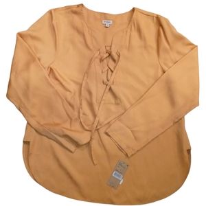 NWT M Women's Cremieux 100% Lyocell Tencel Nicole Blouse Camel